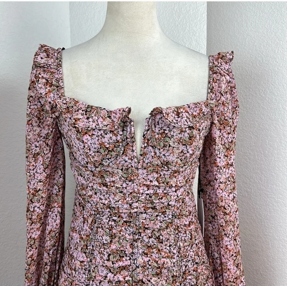 NWOT ASTR  Carmella Dress Black Pink Floral Medium - Picture 12 of 13